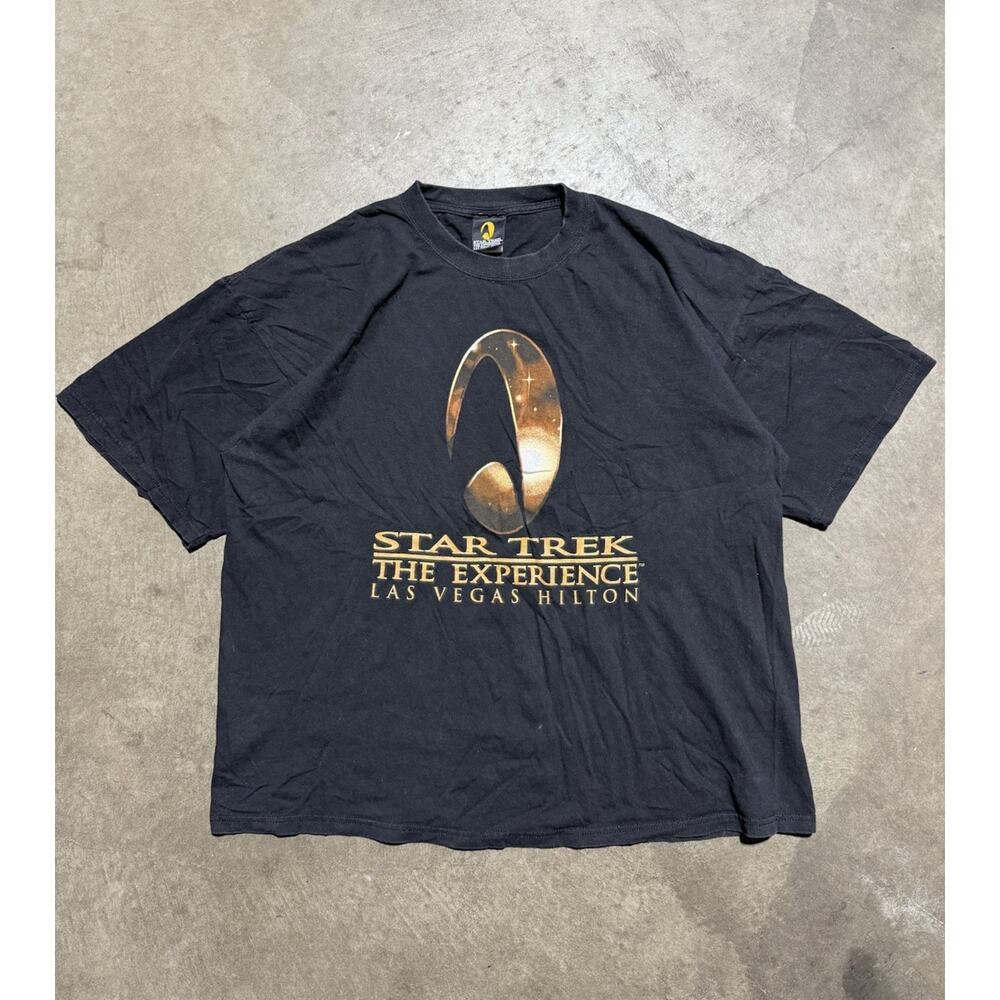 Vintage Star Trek The Experience Las Vegas Hilton Shirt 2XL Black Glitter 2000